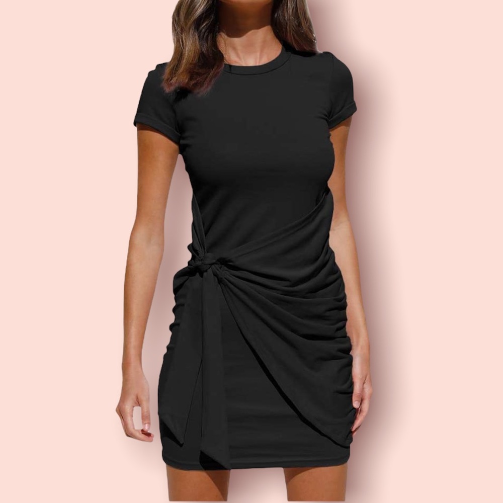 Lillisory Black Wrap Dress